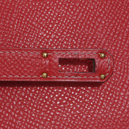 Hermes Epsom Kelly Longue Wallet Rouge Casaque and Bleu Thalassa 5 of 7