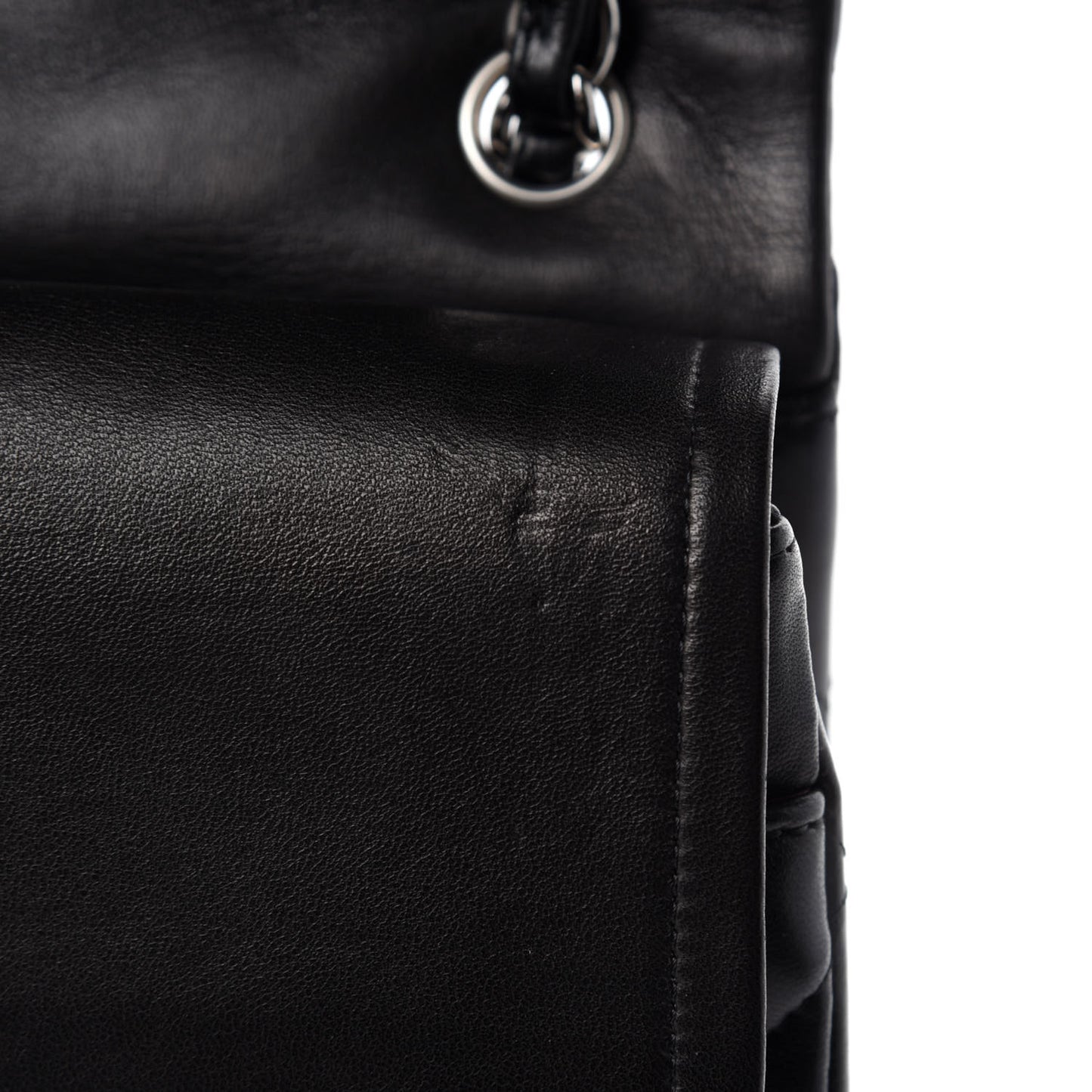 Lambskin Quilted Jumbo Double Flap Black