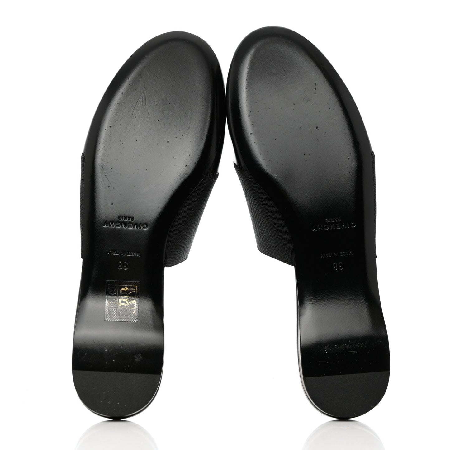 Calfskin Bedford Logo Mule Slides 38 Black