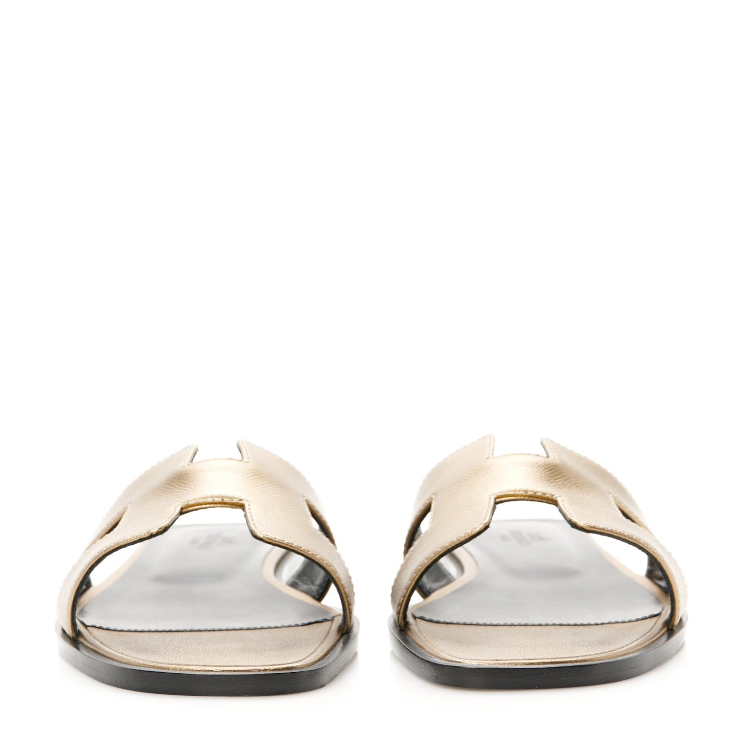 Metallic Epsom Oran Sandals 36.5 Vert Bronze