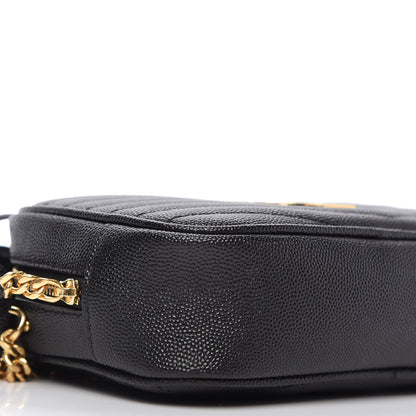 Saint Laurent Grain De Poudre Matelasse Monogram Mini Lou Camera Bag Black 6 of 10