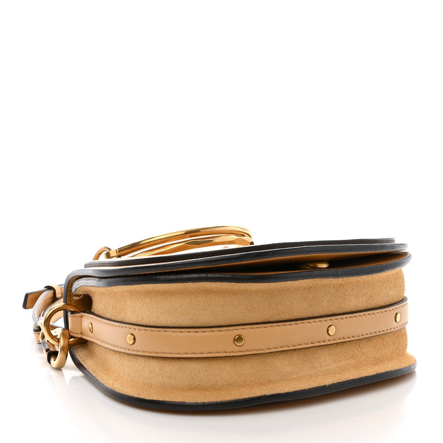 Chloe Calfskin Suede Small Nile Bracelet Bag Bleached Brown 4 of 11