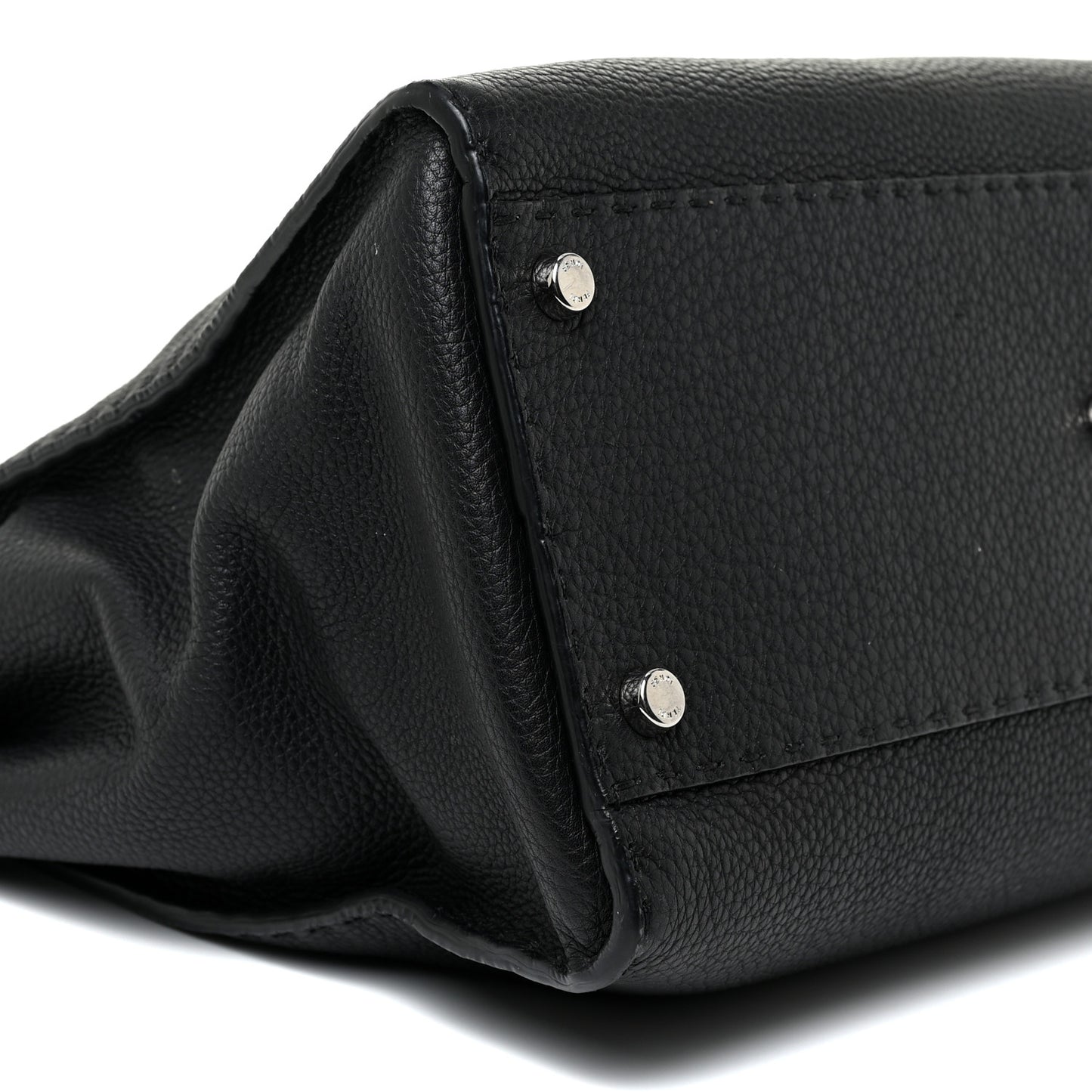 Cuoio Romano Selleria Bi-Color Large Peekaboo Iconic Satchel Black Mou