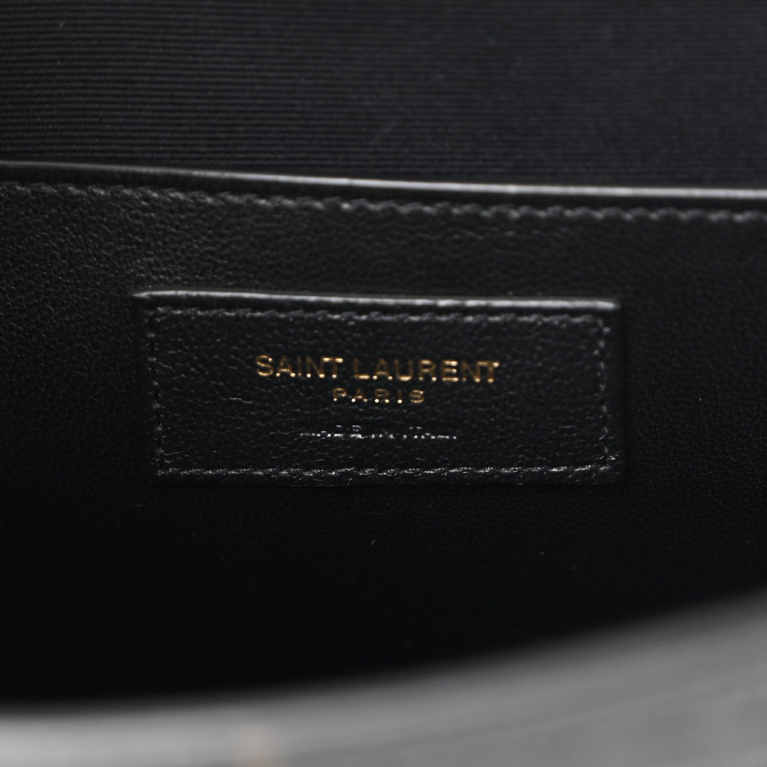 Saint Laurent Shiny Calfskin Crocodile Embossed Manhattan Baguette Black 6 of 10