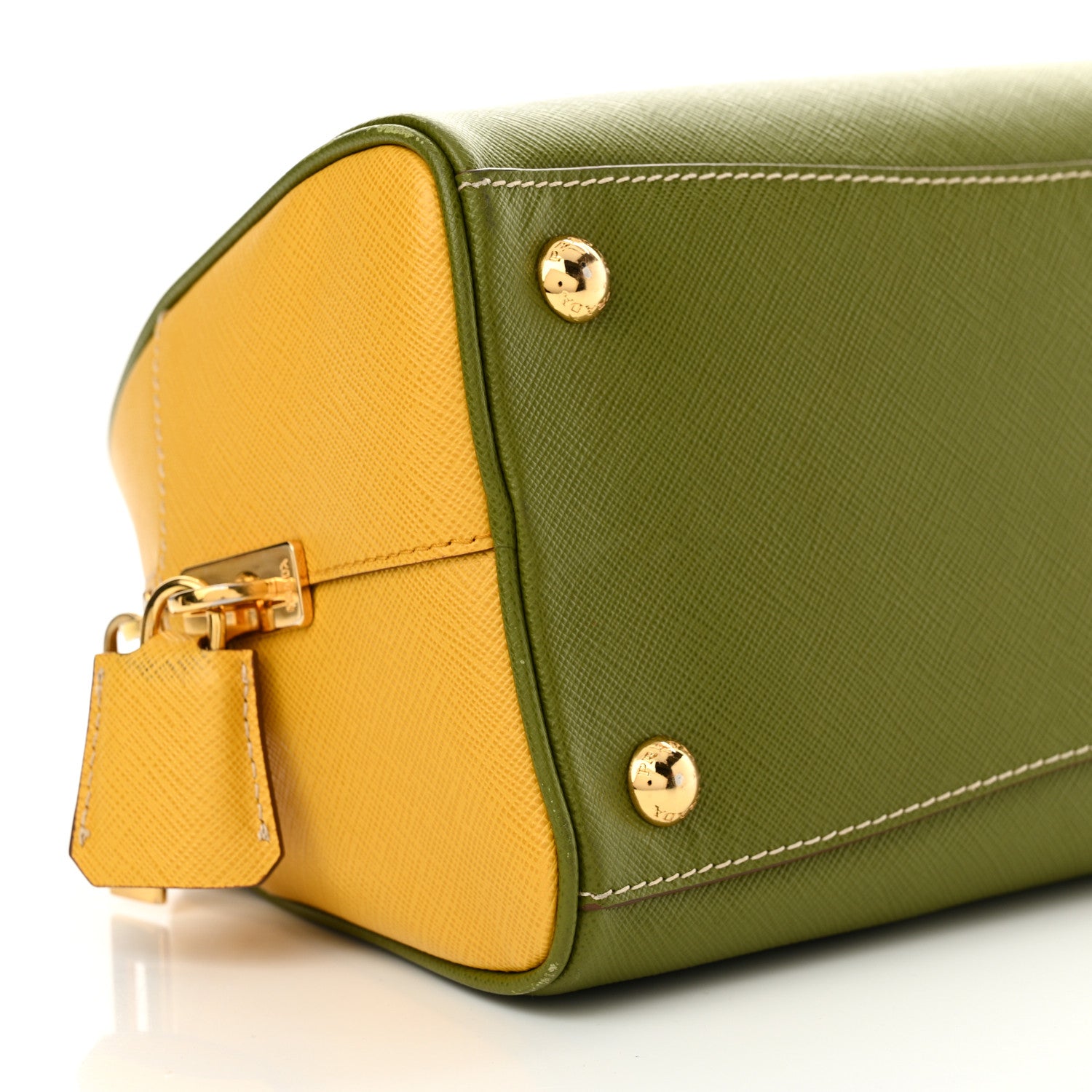 Prada Saffiano Lux Bowling Bag Edera Mimosa 8 of 12
