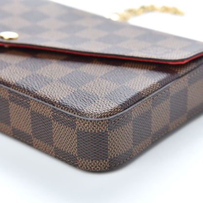 Louis Vuitton Damier Ebene Pochette Felicie Chain Wallet 9 of 9