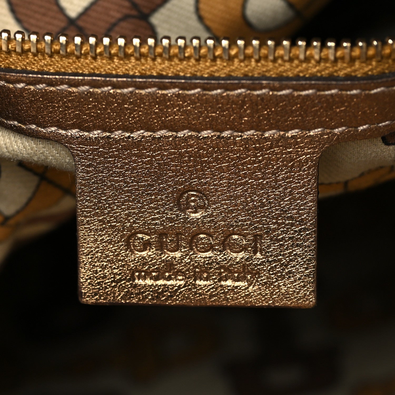 Gucci Metallic Guccissima Medium Britt Tote Gold 7 of 11