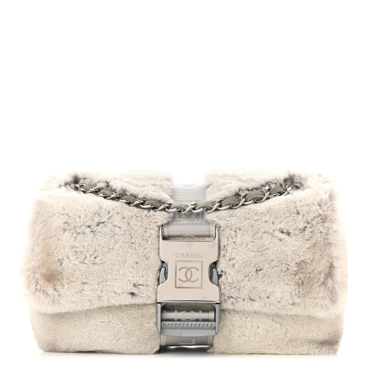 Chanel Rabbit Fur Sport Flap Grey 1 of 9