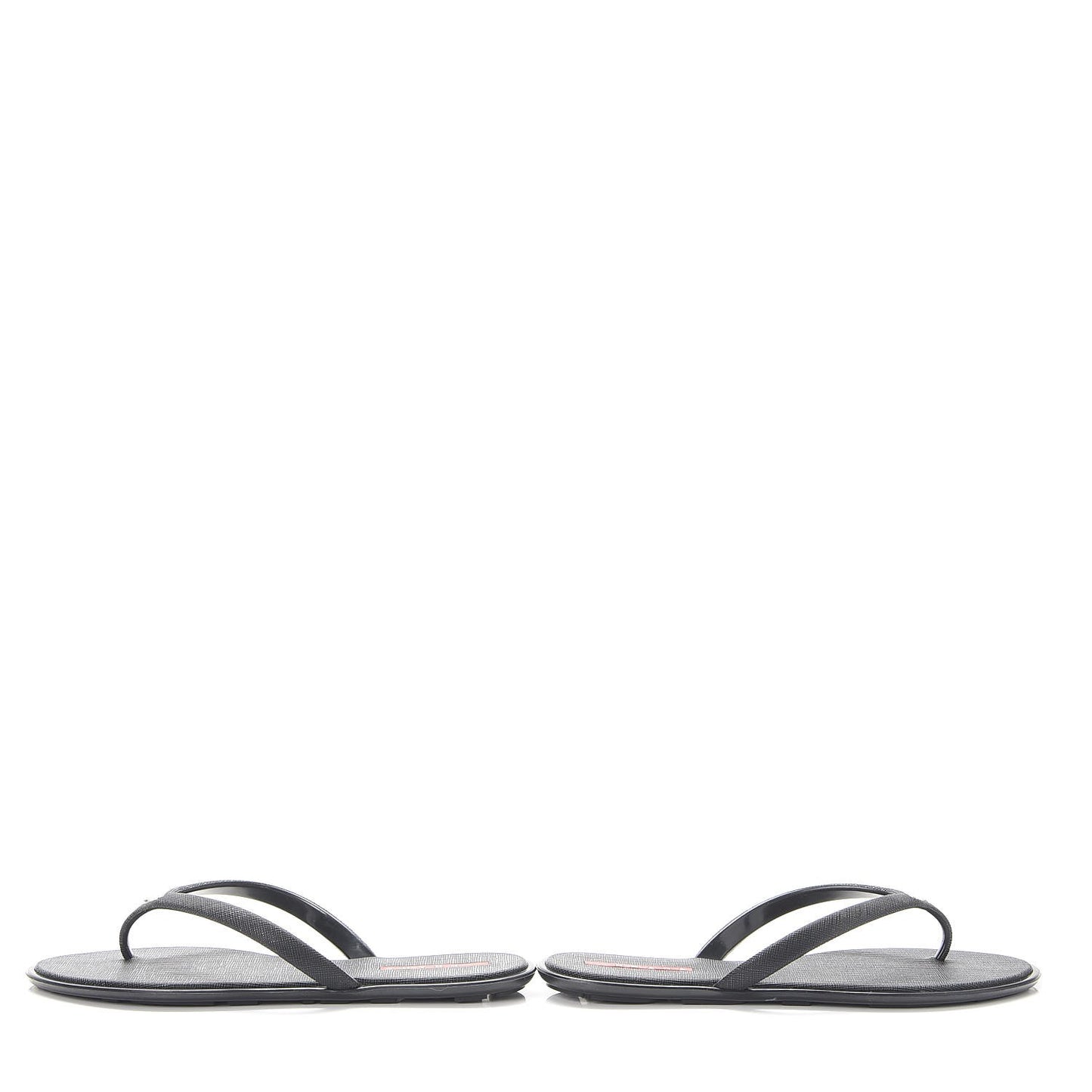 Saffiano Sport Thong Sandals 37 Black