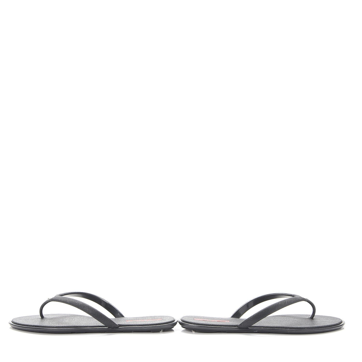Prada Saffiano Sport Thong Sandals 37 Black 5 of 12