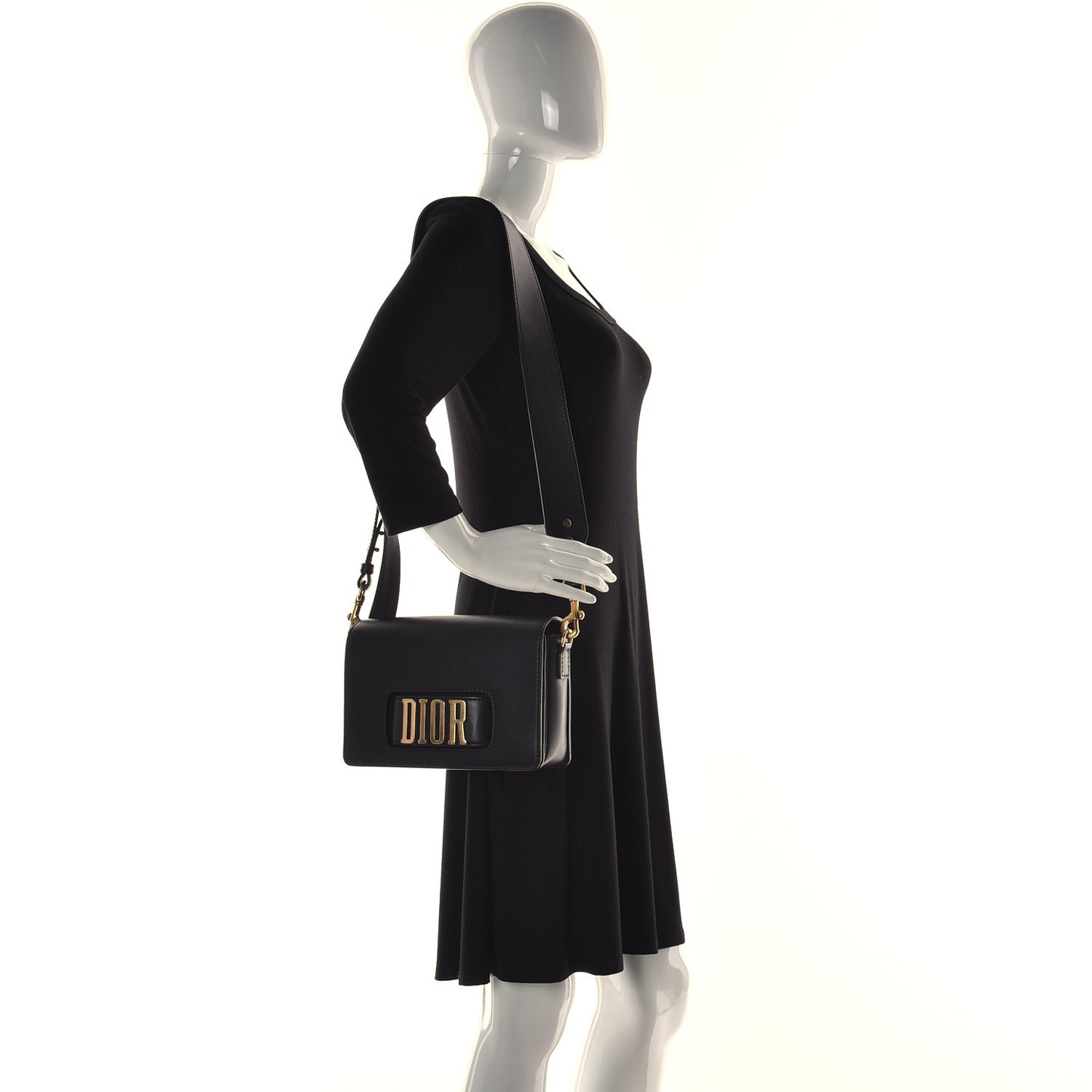 Smooth Calfskin Dio(r)evolution Flap Bag Black