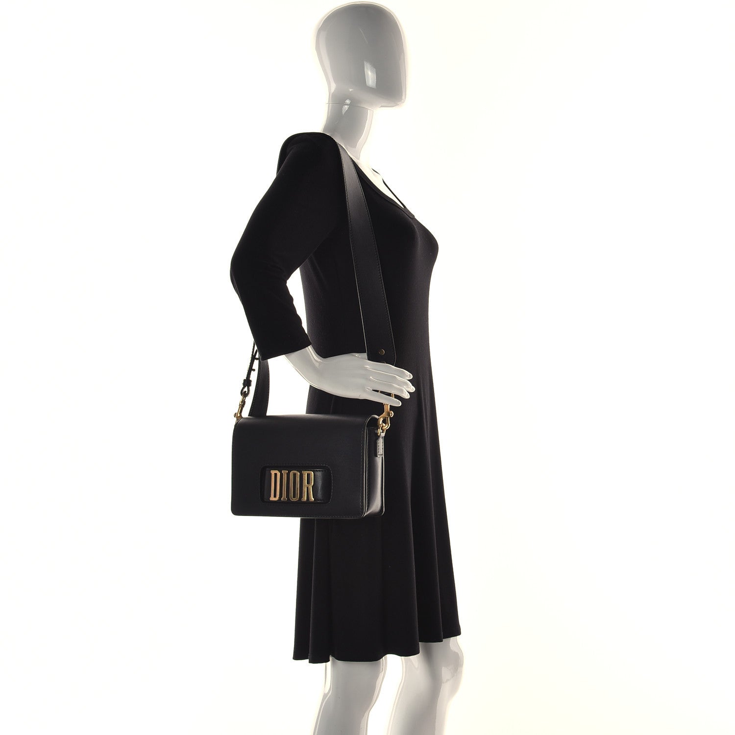 Christian Dior Smooth Calfskin Dio(r)evolution Flap Bag Black 2 of 15