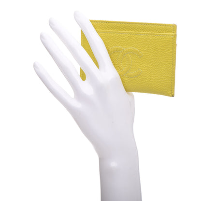 Chanel Caviar CC Timeless Card Holder Yellow 2 of 16