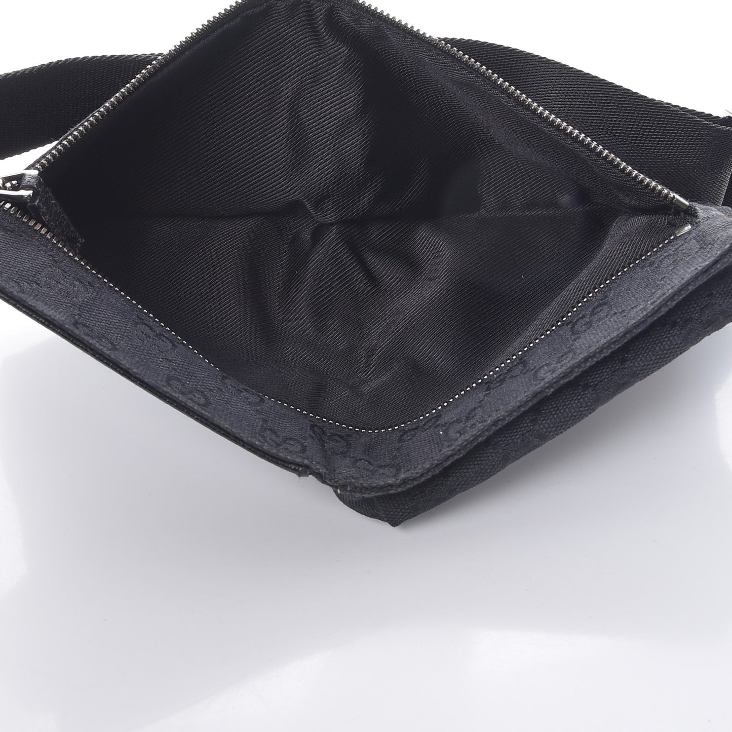 GG Monogram Double Pocket Belt Bag Black
