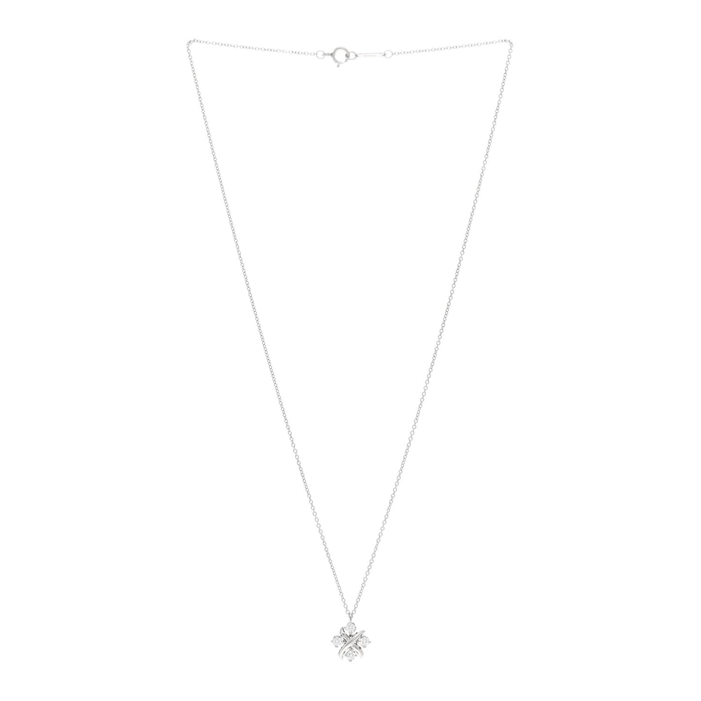 Platinum Diamond Schlumberger Lynn Pendant Necklace