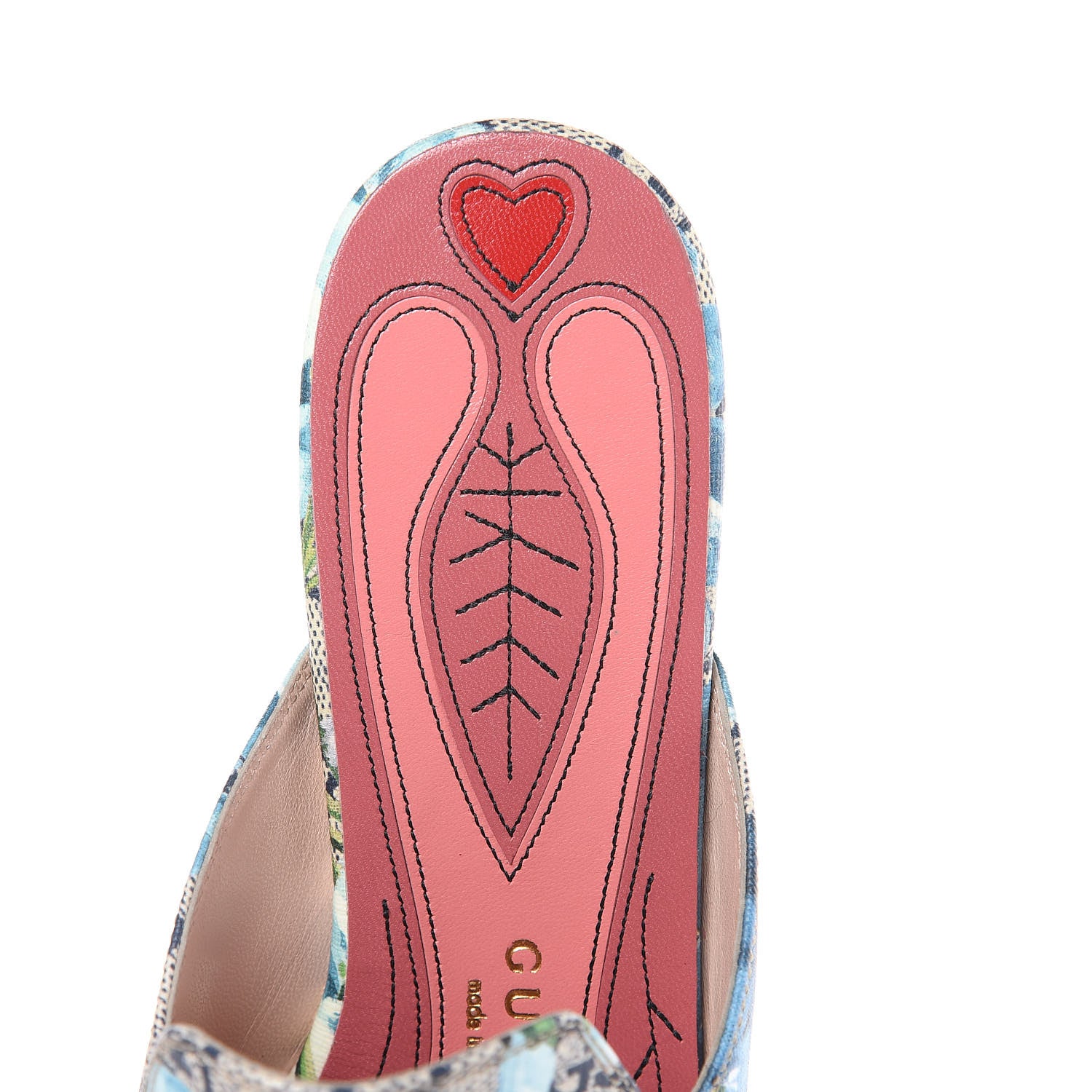 Gucci GG Supreme Monogram Blooms Womens Princetown Slippers 40.5 Beige Blue Navy Hibiscus Red 8 of 8