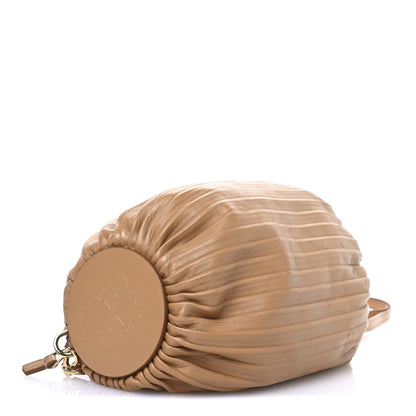 Loewe Lambskin Pleated Bracelet Pouch Shoulder Bag Warm Desert 4 of 12