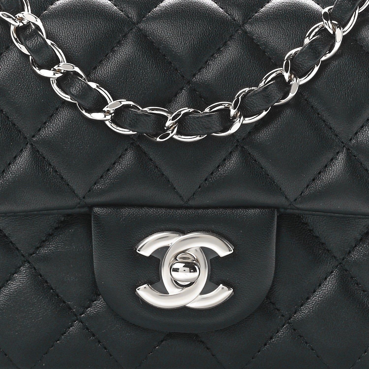 Chanel Lambskin Quilted Mini Rectangular Flap Black 9 of 13