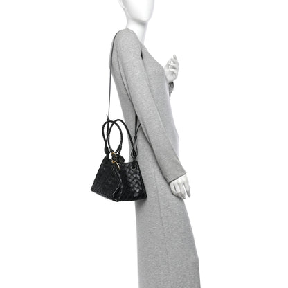 Bottega Veneta Nappa Intrecciato Small Parachute Shoulder Bag Black 2 of 9