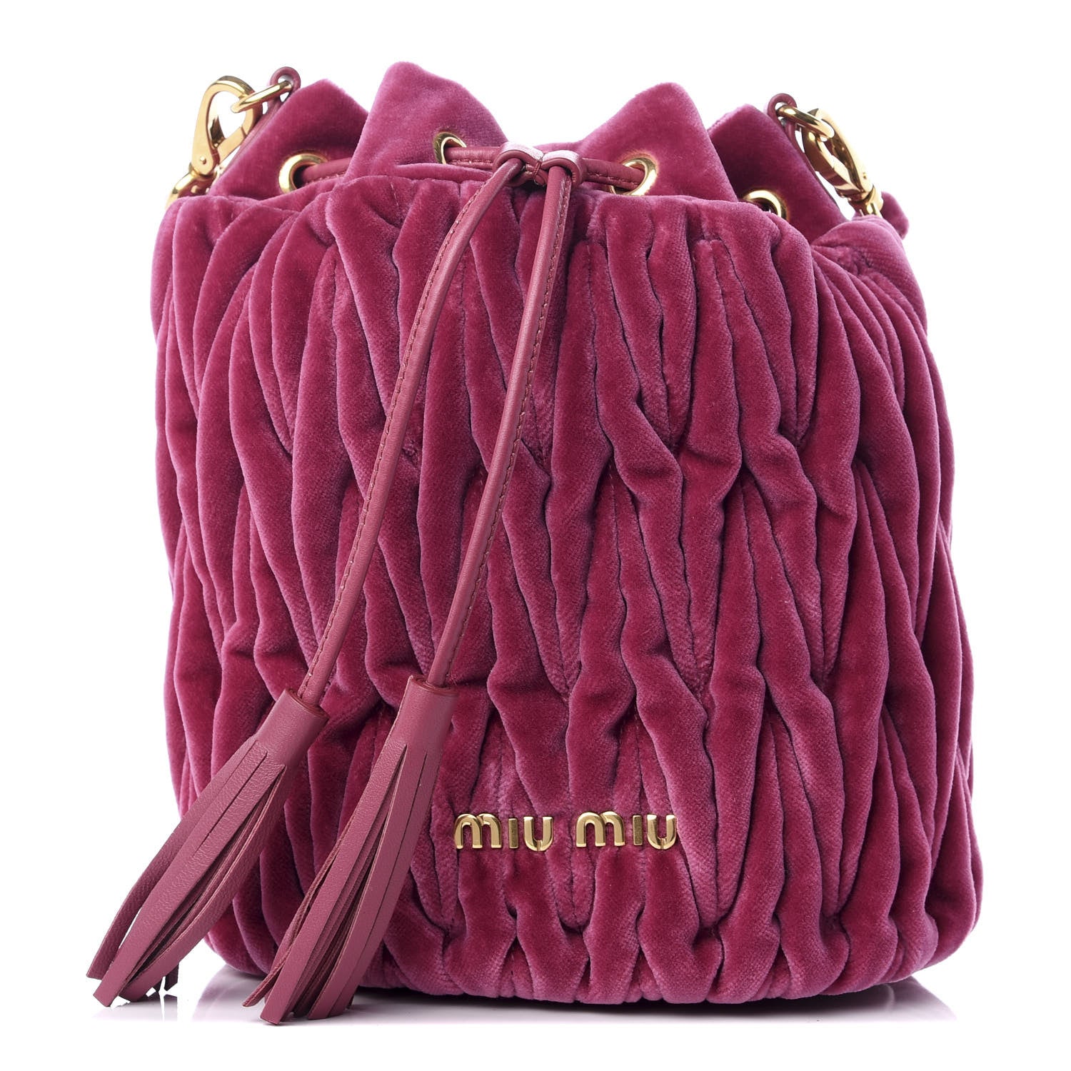 Miu Miu Velluto Matelasse Bucket Bag Bruyere 1 of 8