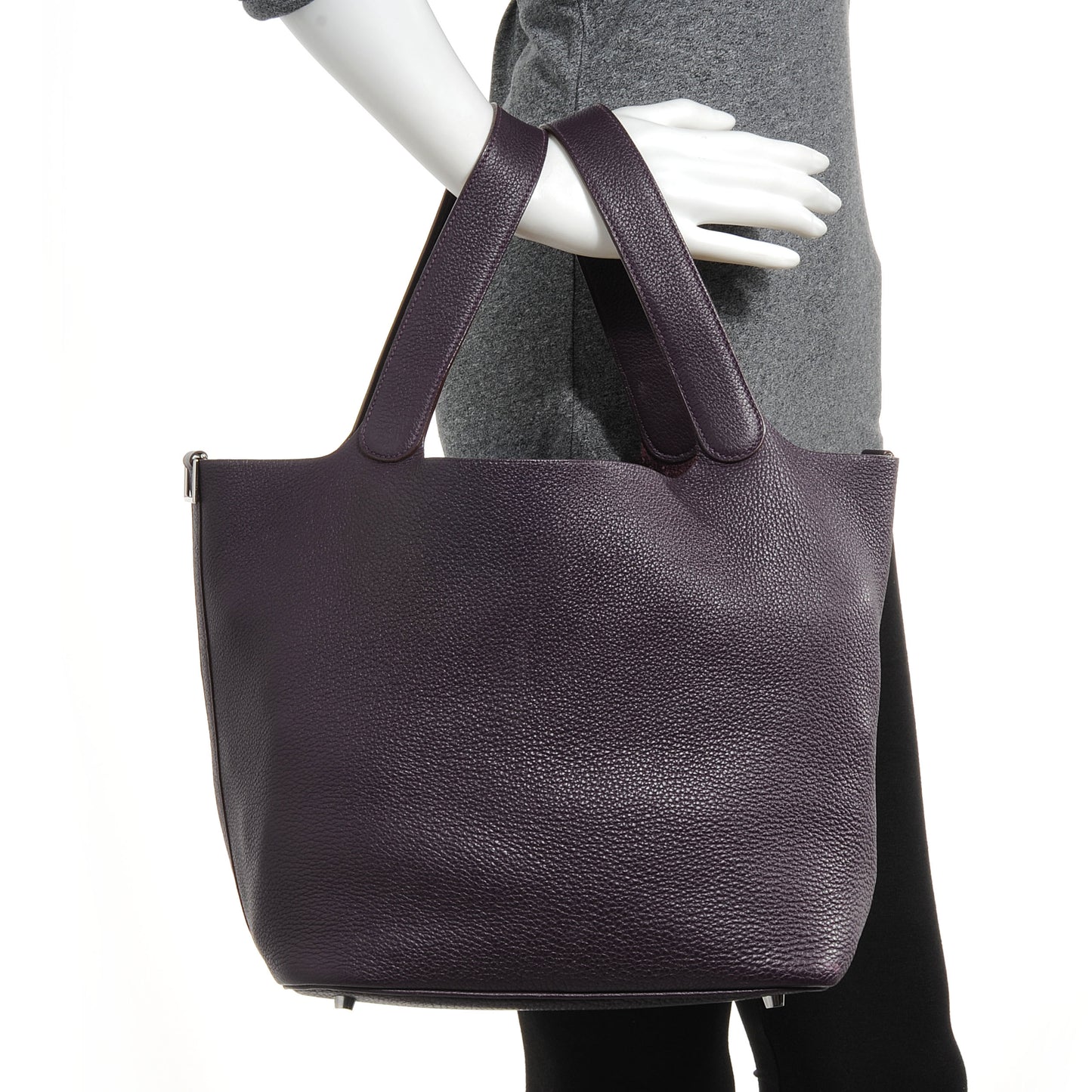 Taurillon Clemence Picotin Lock GM Raisin