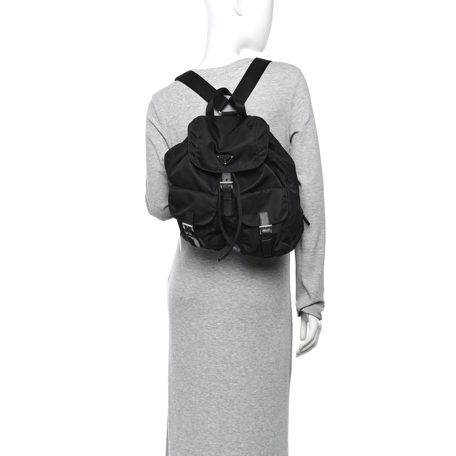 Prada Nylon Vela Medium Backpack Black 2 of 14