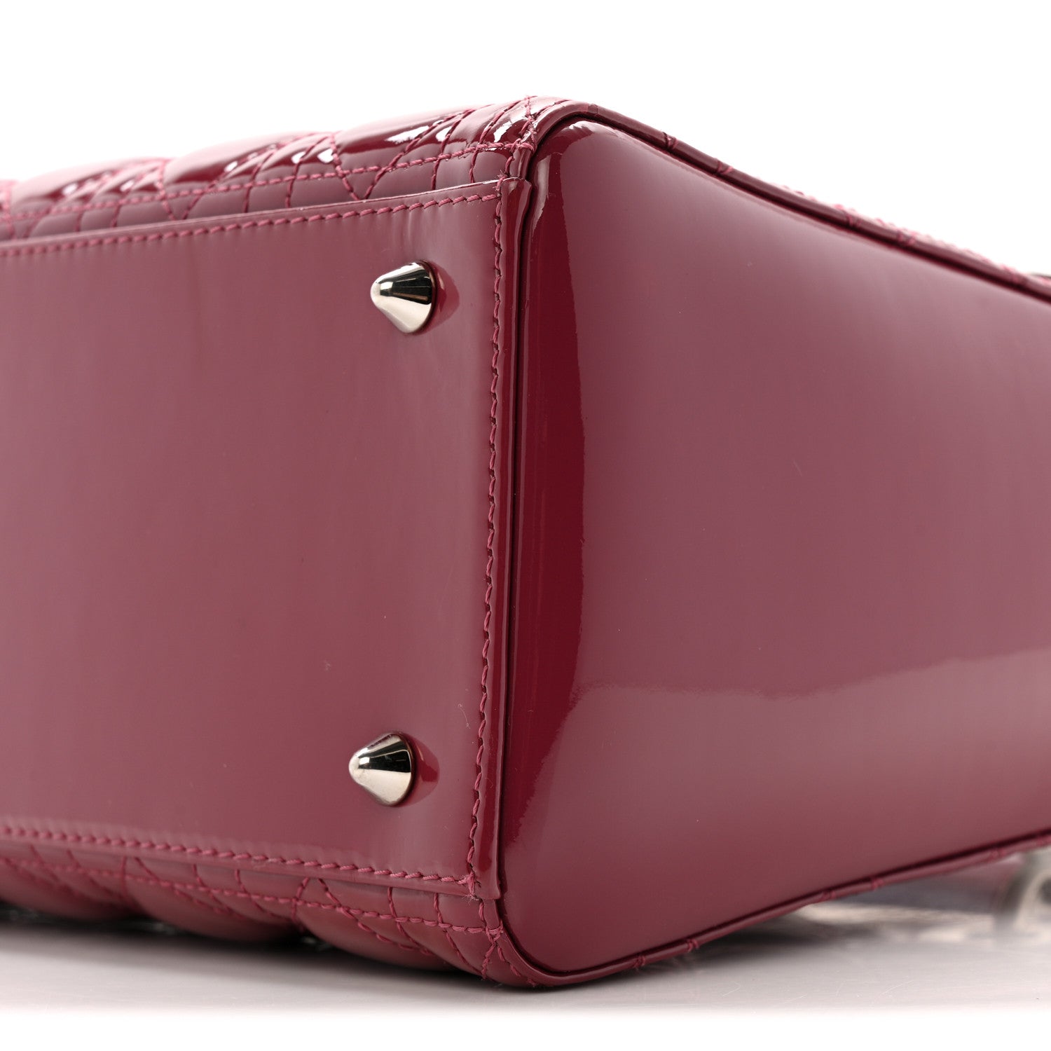Christian Dior Patent Cannage Medium Lady Dior Dark Pink 10 of 13
