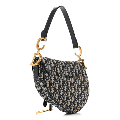 Christian Dior Oblique Saddle Bag Blue 3 of 12
