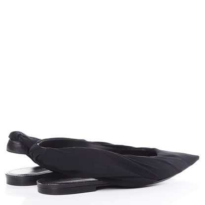 Balenciaga Jersey Knife Point-Toe Slingback Flats 37 Black 4 of 9