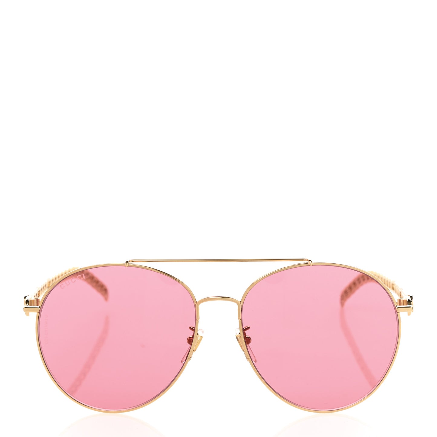 Aviator Charm Chain GG0725S Sunglasses Gold Pink