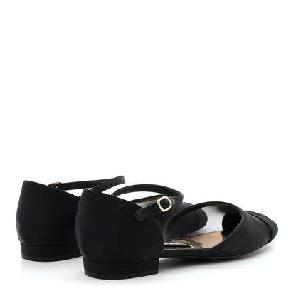 Chanel Mesh Grosgrain Cap Toe CC Flats 38.5 Black 5 of 9