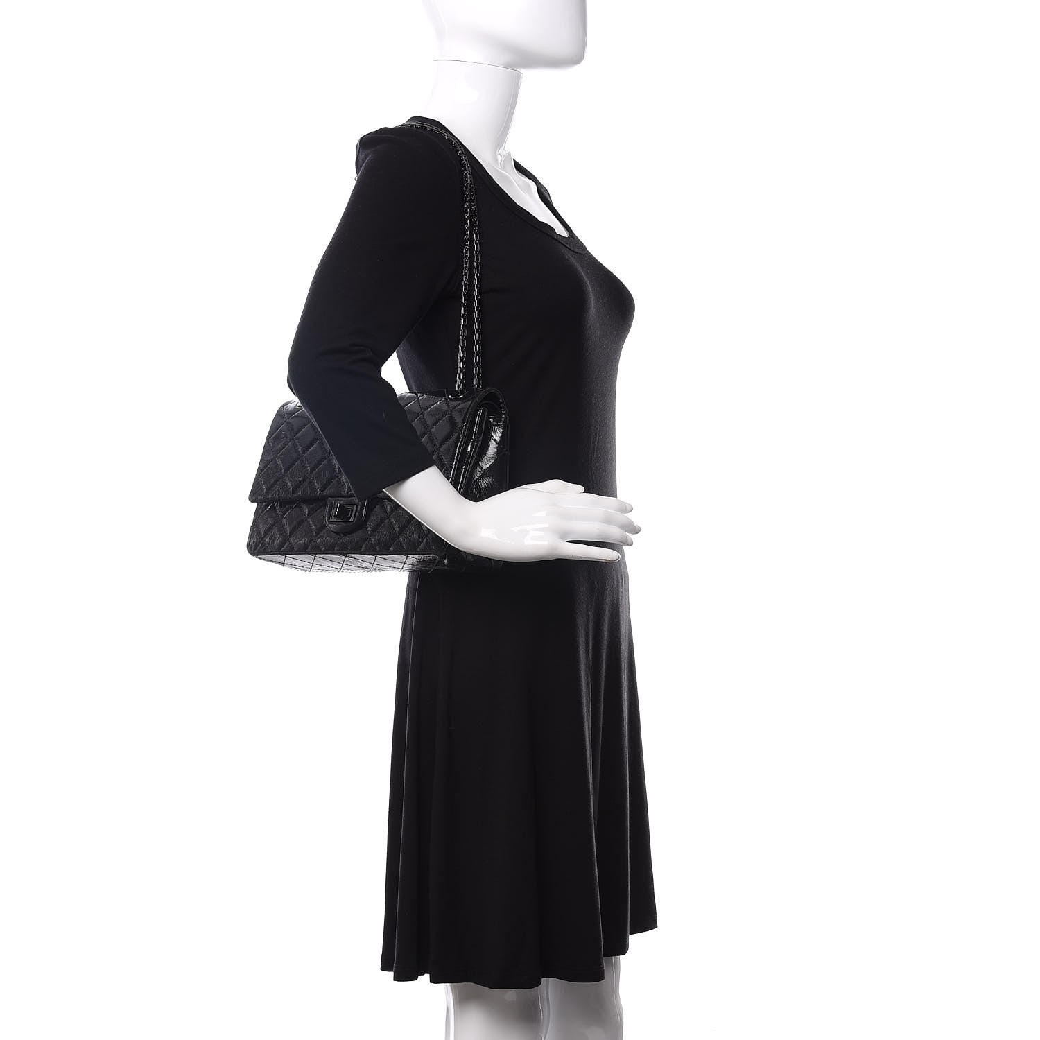 Chanel Glazed Calfskin Quilted 2.55 Reissue 226 Flap So Black 2 of 12