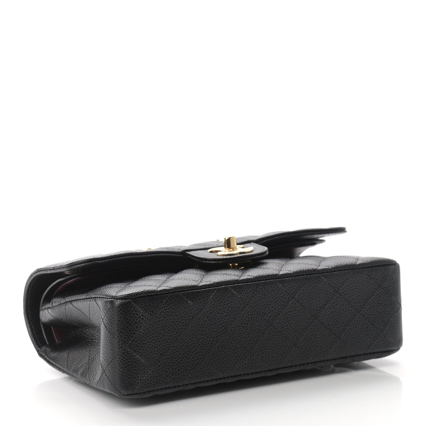 Caviar Quilted Small Double Flap Black