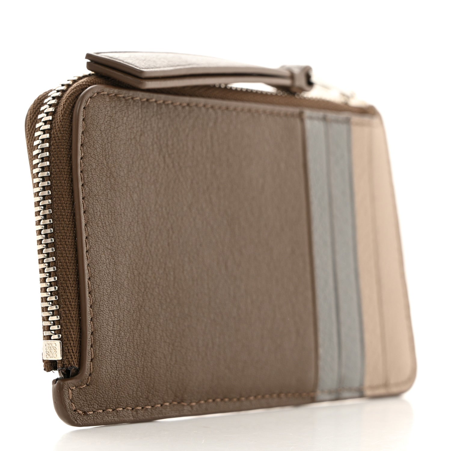 Loewe Calfskin Puzzle Colorblock Coin Card Holder Asphalt 3 of 8