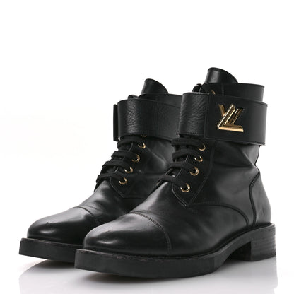 Louis Vuitton Calfskin Wonderland Ranger Boots 38.5 Black 4 of 10