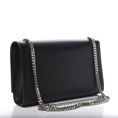 Saint Laurent Grain De Poudre Medium Classic Monogram Kate Satchel Black 3 of 10