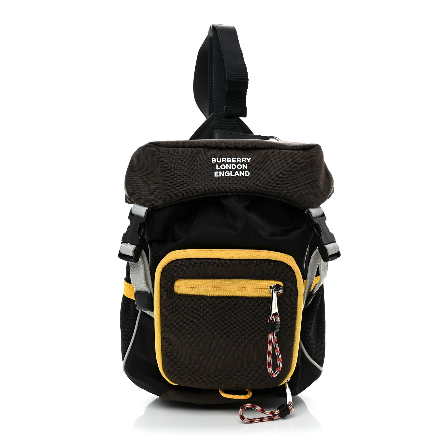 Burberry Nylon Leo Sling Bag Black Yellow Grey 1 of 10