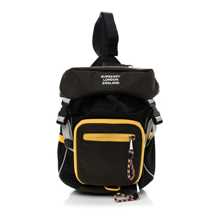 Burberry Nylon Leo Sling Bag Black Yellow Grey 1 of 10