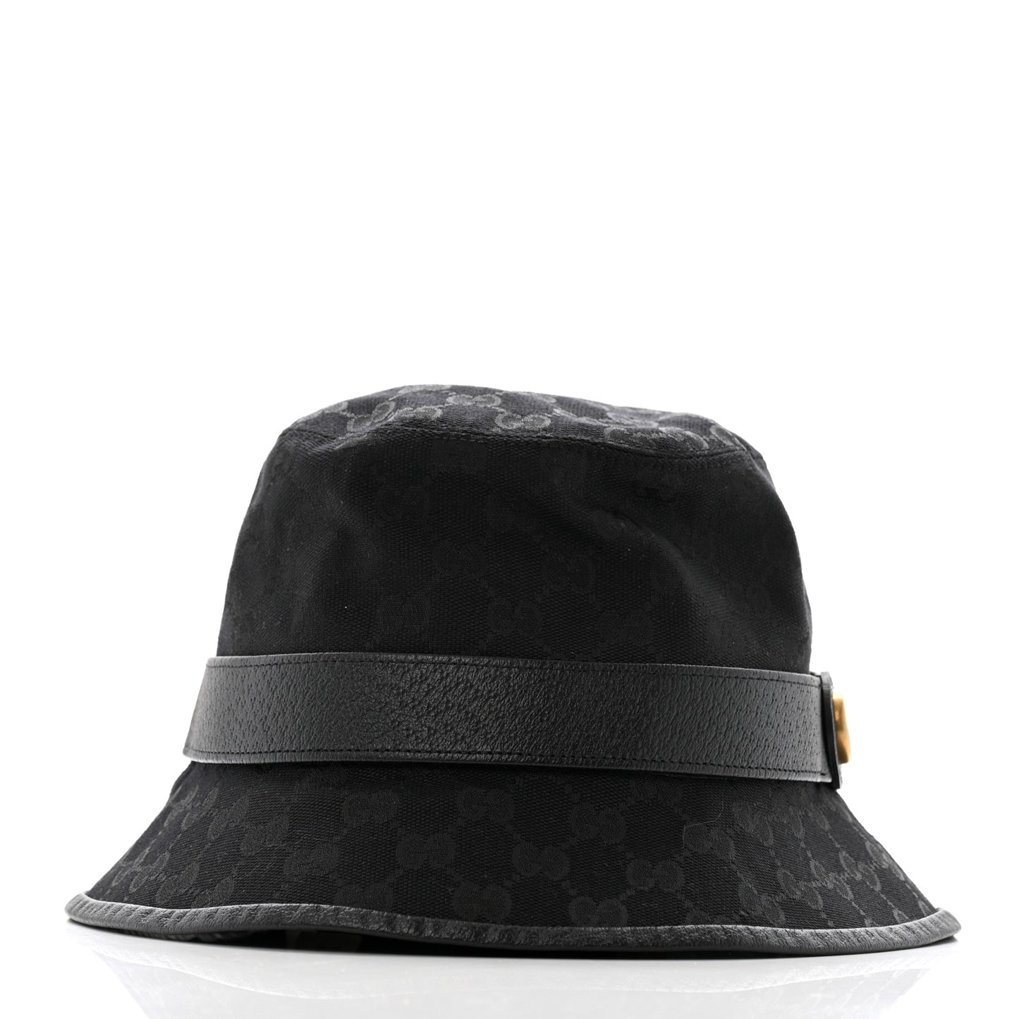 Monogram Textured Dollar Calfskin GG Jago Bucket Hat M Black