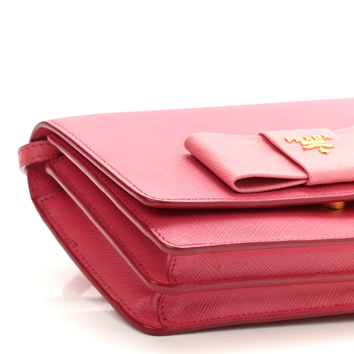 Prada Saffiano Lux Bow Crossbody Bag Peonia Geranio 8 of 9
