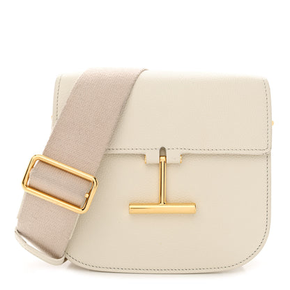 Tom Ford Grained Calfskin T Clasp Tara Crossbody Bag White 1 of 12