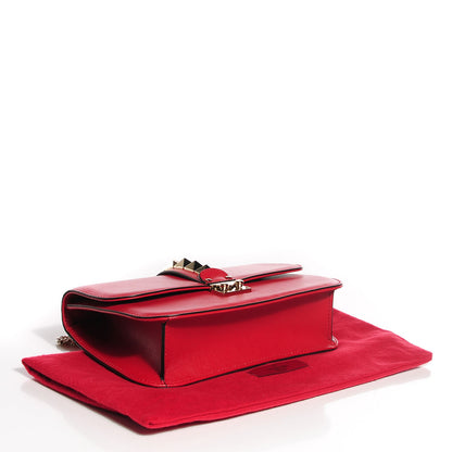 Valentino Garavani Vitello Medium Glam Lock Rockstud Flap Red 4 of 7