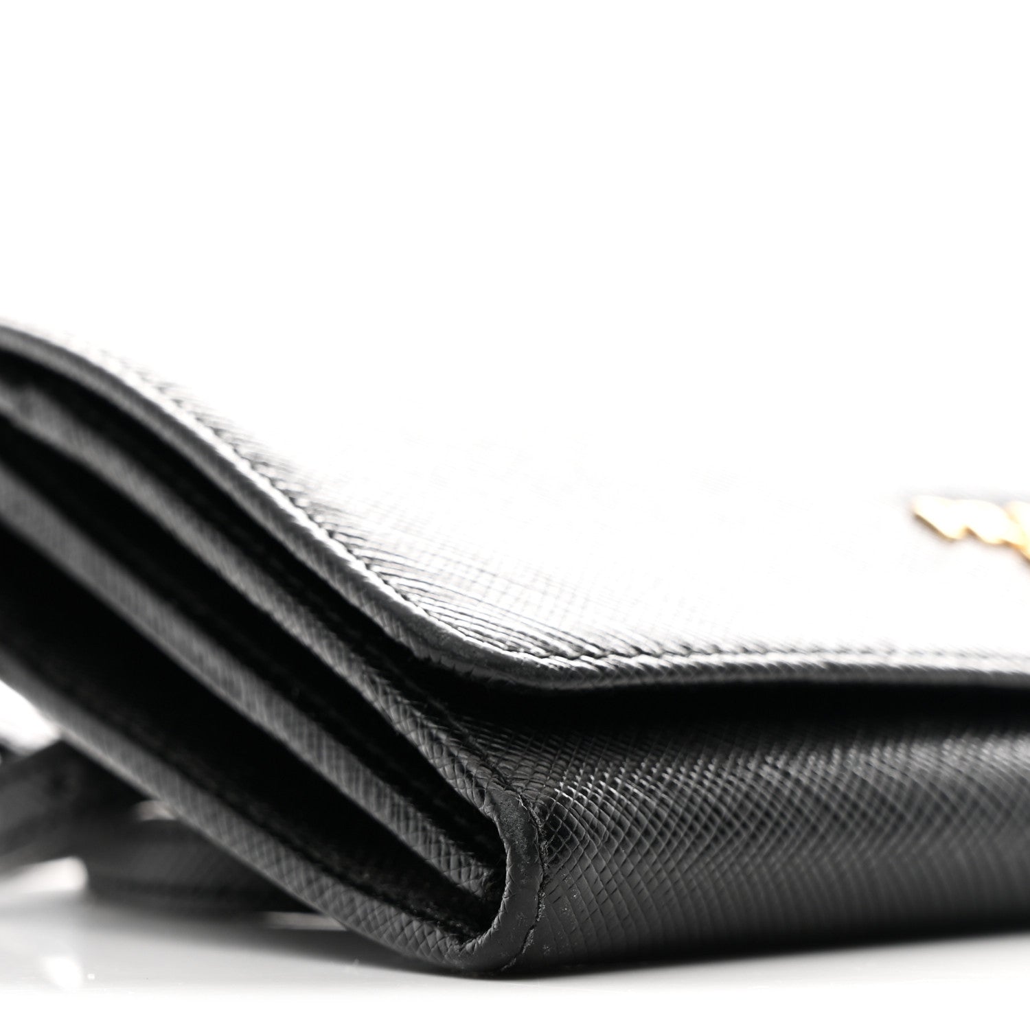 Prada Saffiano Metal Flap Wallet With Strap Black 9 of 11