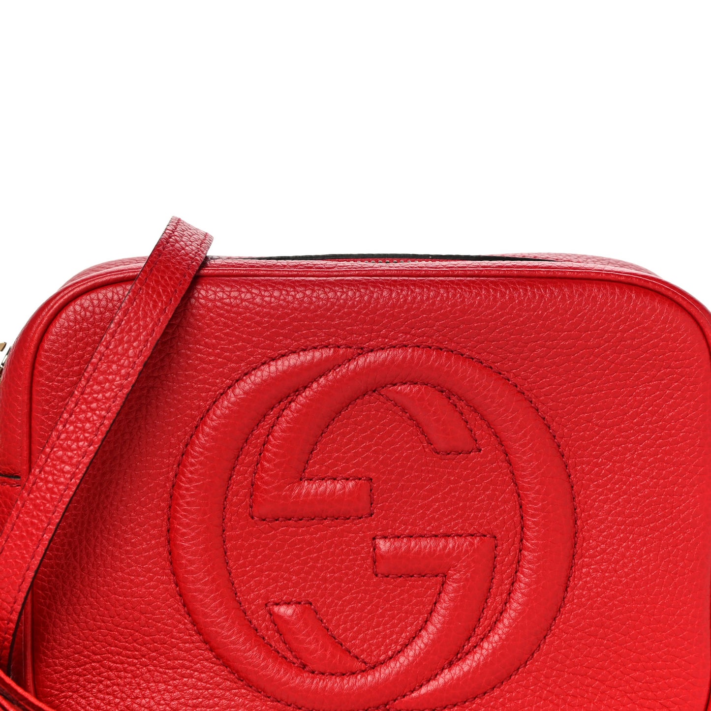 Pebbled Calfskin Small Soho Disco Bag Tabasco Red