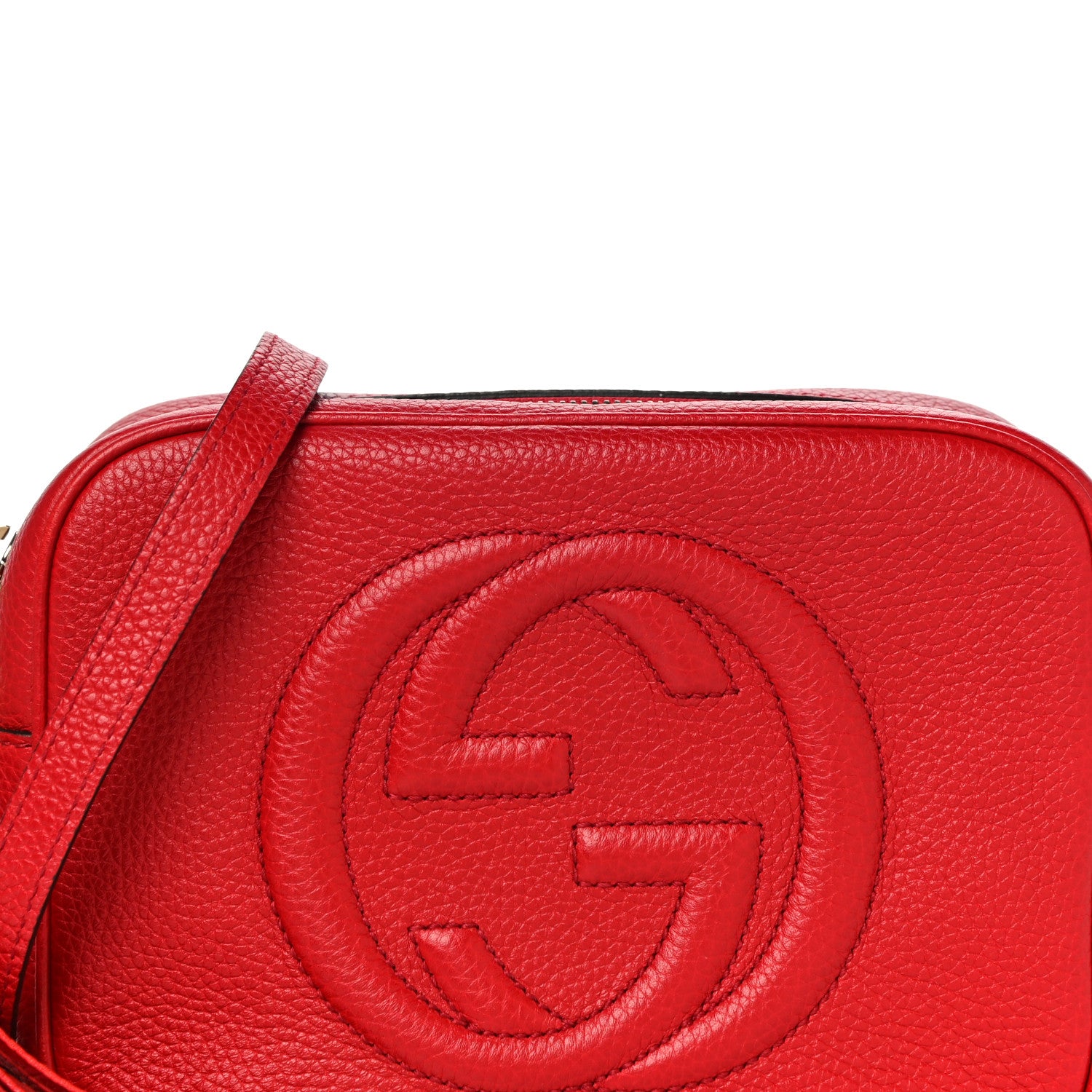 Gucci Pebbled Calfskin Small Soho Disco Bag Tabasco Red 9 of 11