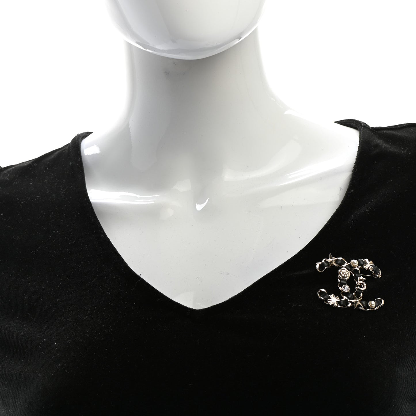 Lambskin Pearl Strass Sergeant Chanel Brooch Gold