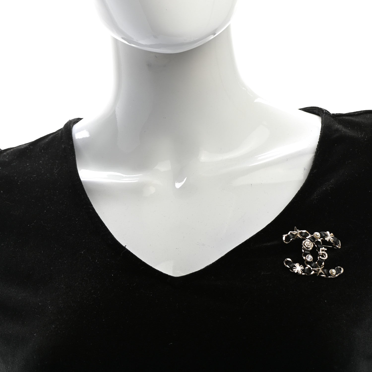 Chanel Lambskin Pearl Strass Sergeant Chanel Brooch Gold 2 of 5