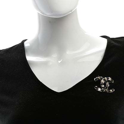 Chanel Lambskin Pearl Strass Sergeant Chanel Brooch Gold 2 of 5