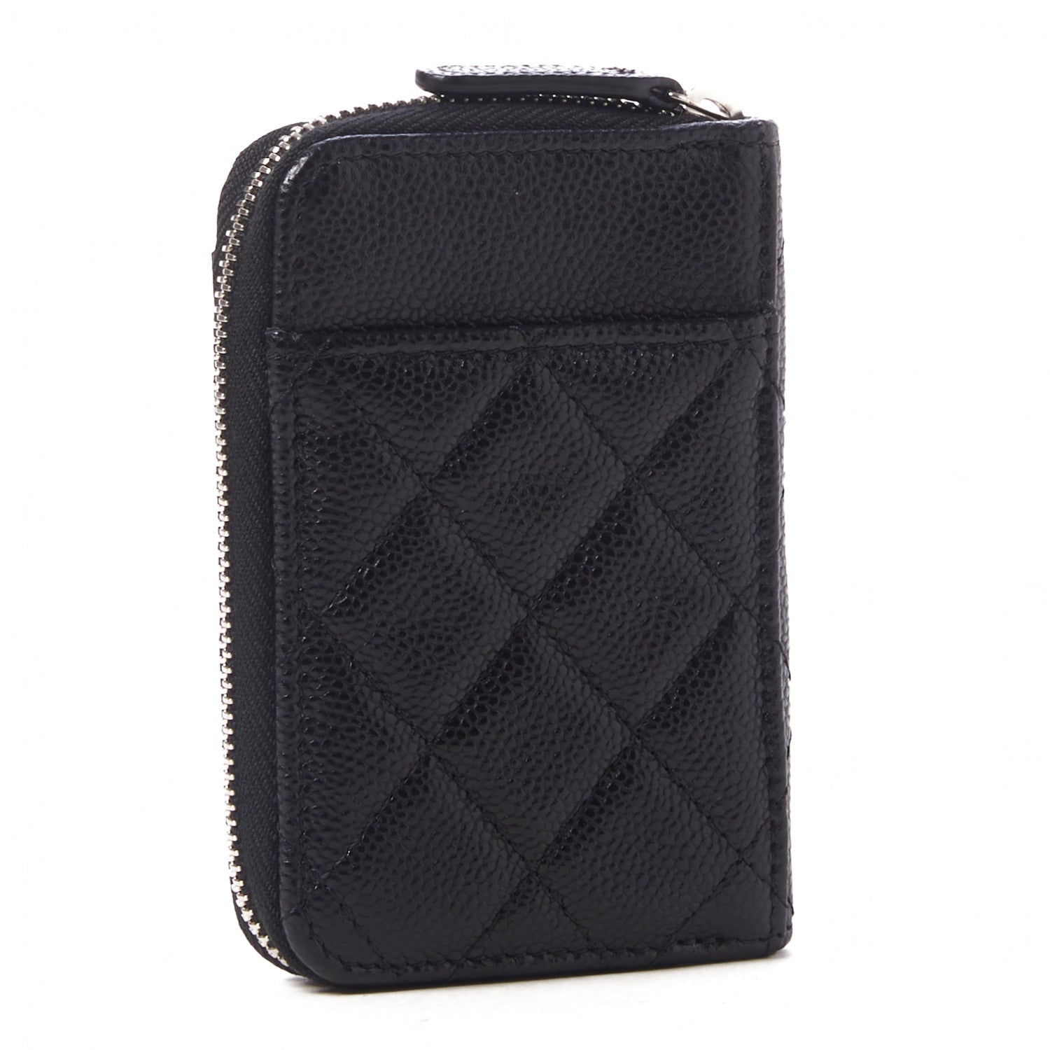 Chanel Caviar Quilted Zip Card Holder Black 2 of 9