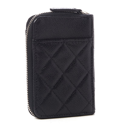 Chanel Caviar Quilted Zip Card Holder Black 2 of 9